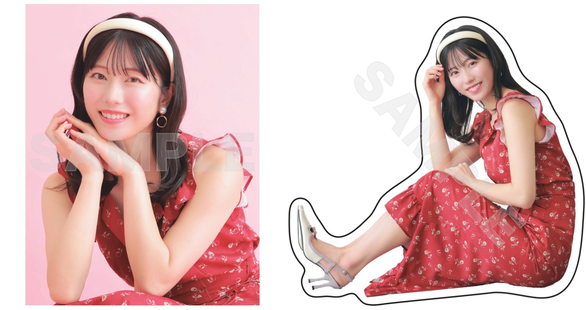 横山由依ステッカーセットB (四角形1枚+ダイカット1枚)