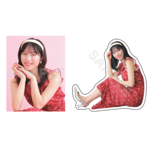 横山由依ステッカーセットB （四角形1枚+ダイカット1枚）